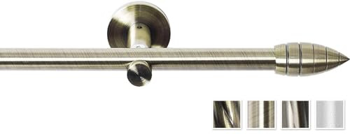 Rollmayer Gardinenstange Ø 16mm Allegro Gold 440cm 1-läufig | Glänzend metall, Für Ösenvorhang, Ohne Ringe, Modern