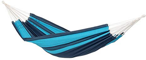 AMAZONAS Brasilianische Hängematte Santana Blue bis 150 kg 200x120 cm in Blau