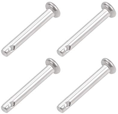 sourcing map 4 Stück Steckbolzen Gabelbolzen Einloch 3mm X 20mm Splintstift Flachkopf 304 Edelstahl Scharnierstift