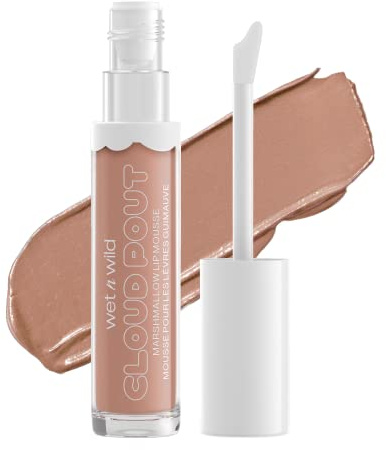 Wet n Wild, Cloud Pout Marshmallow Lip Mousse, matter, flüssiger Lippenstift 24 Stunden Halt, nicht trocknende und langanhaltende Formel, mit Arganöl, Avocadoöl und Vitamin E, Fluffernutter