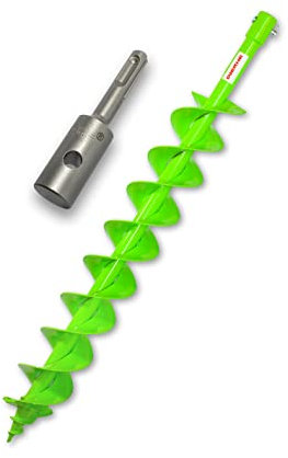 WERHE® Profi Drill Acciaio massiccio, punta da terra per trapano 80 mm a doppio albero estremamente robusto con adattatore SDS Plus - Pile drill Well drill punta precisa.