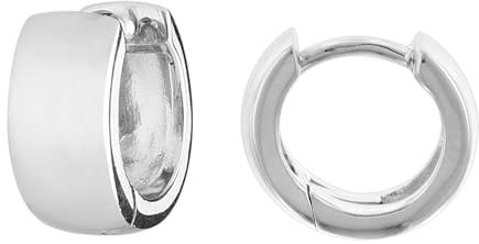 trendor Ohrringe 925 Silber Unisex Creolen Ø 12 mm modischer Ohrschmuck für Damen und Herren, zauberhafter Schmuck aus Sterlingsilber, 41582