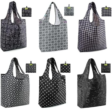 BeeGreen 5 Pack Reusable Foldable Grocery Bags