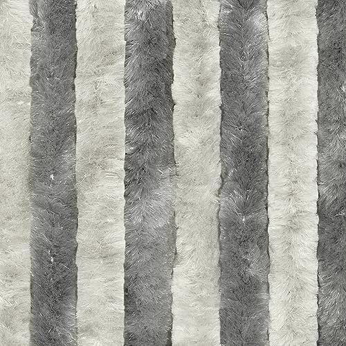 Moritz Flauschvorhang aus Chenille 90 x 220 cm hellgrau grau Türvorhang als Fliegenschutz Insektenschutz für Camping Wohnwagen