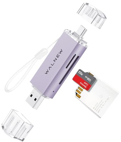 WALNEW SD/microSD Kartenleser, USB 3.0 & USB-C SD/TF Card Reader,Kartenlesegerät Adapter für Mac,MacBook,iPhone 15 Pro/Max,iPad Air,Samsung Galaxy S23 Tab S9,UHS-I Karten SDHC/SDXC/Micro-SD/MicroSDHC