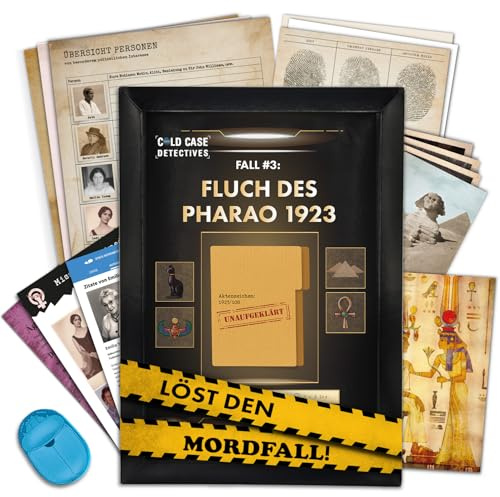 X-SCAPE Cold Case Detectives – Fluch des Pharao 1923 | Realistische Kriminalfälle lösen, ab 14 Jahren, für Erwachsene, 1-6 Personen, Detektivspiel für zuhause