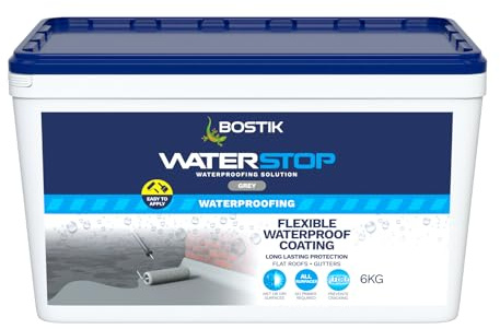 Bostik Waterstop Flexicoat Grey - 6kg | Long Lasting Protection For Flat Roofs And Gutters