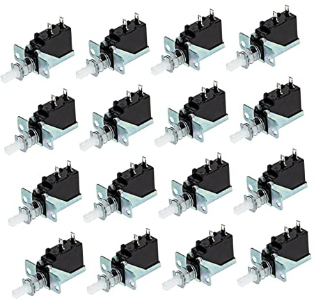 Gatuida 20pcs Self-locking Switch for Range Hood Vent Straight Key Two-legged Power Socket