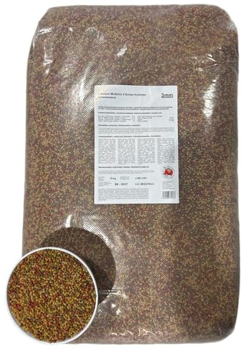 Koi - Coperta da 15 kg di mangime per pesci Koi | Pellet galleggianti da 3 mm | adatto per pesci d'acquario – pesci rossi – Orfe – Shubunkin | Confezione da 15 kg
