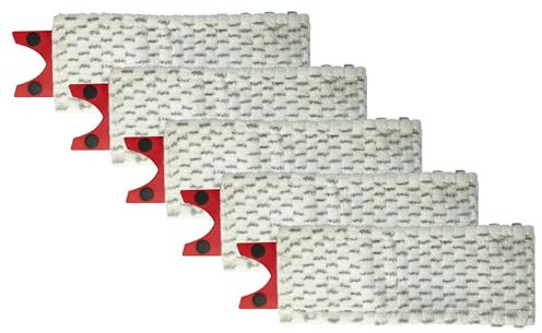 vhbw 5X Wischbezug kompatibel mit Vileda 1-2 Spray Wischmopp - Ersatzkopf, Mikrofaser Grau Weiß