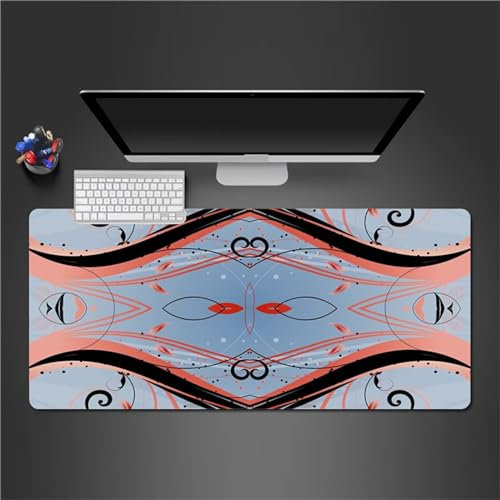 QiHon Gaming Mauspad XXL Pink Schwarz Großes Mauspad Schreibtischauflage mit Vernähte Kanten Einer speziellen Oberfläche verbessert Geschwindigkeit und Präzision 600x300x3mm