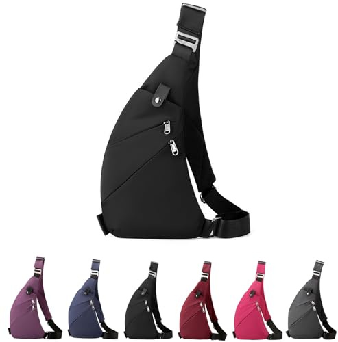 Anti Diebstahl Umhängetasche Herren,Brusttasche Herren,Schultertasche Herren Wasserabweisender,Mini Sling Crossbody Bag für Workout, Wandern,Radfahren und Reisen