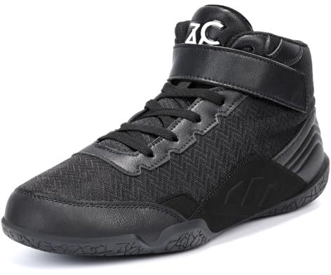ZVC Wrestling Shoes Men Boxing Shoes for Fighting Shoes Powerlifting Bodybuilding Boots Footwear Black