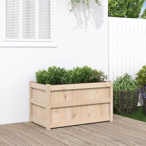Tino Tech Fioriera 90 x 50 x 50 cm, in legno di pino massiccio, per balcone, fioriera da giardino, balcone, fioriera da giardino, aiuola per la coltivazione di verdure, aiuola da giardino, aiuola,