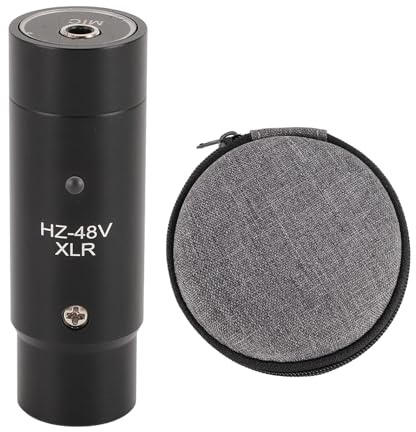48V Power Supply, Rauscharmes XLR Signal Konverter | Aluminiumlegierung 3-Pin XLR Mono Studio Podcast Live-Aufnahmen