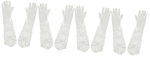 SOIMISS 4paare Elegante Frauen Lace Handschuhe Lange Spitzenhandschuhe Für Hochzeiten Teepartys Und Tanzveranstaltungen Atmungsaktiv Und Bequem Für Damen Und Mädchen