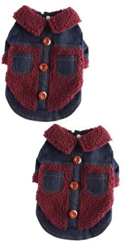 Supvox 2 Teilige Kleidung Für Haustiere Modische Hundebekleidung Wintermäntel Hundekostü Pelzige Jacke Für Hunde Hunde Jeansjacke Winter Hundekleidung Hundebekleidung Welpen