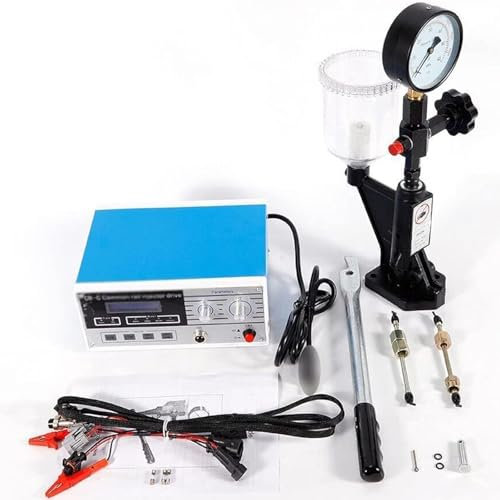 lwjunmm CR-C Einspritzdüsen Prüfgerät Set,110/220V Prüfgerät Injektor Tester,Diesel Injector Test Machine,Diesel Einspritzdüsen Zur Verwendung mit Allen Diesel Einspritzdüsen