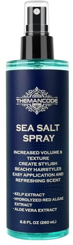 THEMANCODE Sea Salt Spray for Hair Men, Beachy Hair Texturizing Hairspray, Surf Spray Adds Instant Volume, Light Hold and Thickness, Gifts for Men, Stocking Fillers, 8.8 Oz