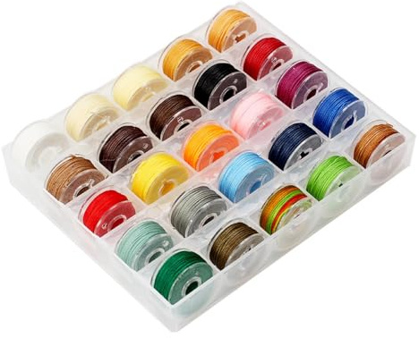25 Rollen Gewachste Schnur - 0.55mm Bunt Gewachste Fäden,Gewachste Baumwollschnur mit Box, Faden Wachsschnur 25 Farben, Schnur zum Basteln für Armbänder DIY Basteln Makramee Leder Nähen