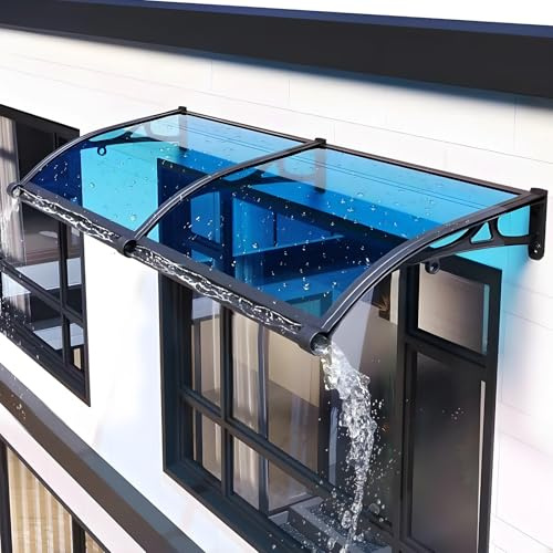 Genérico Toldo de policarbonato para Puertas y Ventanas para Exteriores, protección contra la Lluvia y la Nieve, para porches, Patios, terrazas, toldos con contraventanas para Exteriores
