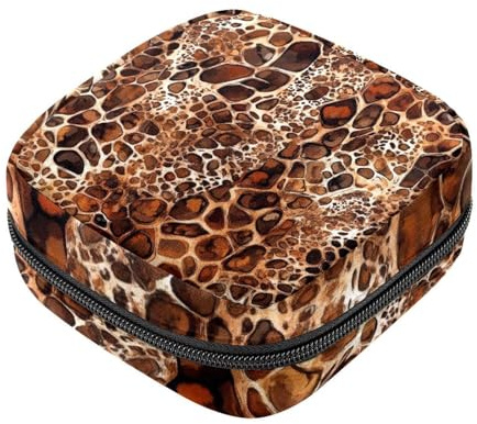 Borsa porta assorbenti con leopardo giallo, borsa per il primo ciclo mestruale per donne e ragazze, porta coppetta mestruale femminile