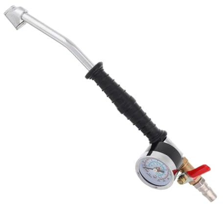 Alipis Manomètre de Pression en Alliage Plastique Mesure Précise avec Embout Allongé et Gonflage Rapide Couleur Aléatoire pour Pneus Poids Lourd pour Camions