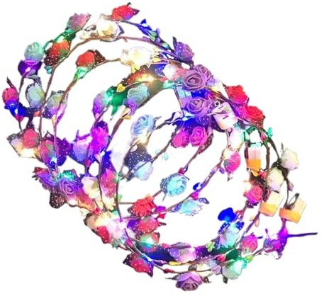 SVCEQZE Diadema Corona De Flores | Corona Luminosa De Flores Para Fiestas,Accesorios Para El Cabello Modernos Para Cumpleaños Fiestas En La Playa Halloween Y Eventos Temáticos