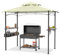 Tonnelle de barbecue avec toit double couche, 245 x 153 x 250 cm, tonnelle de jardin, imperméable, ignifuge, avec panier de rangement, auvent pour barbecue, jardin et terrasse, beige