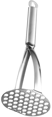 Cabilock Presse Purée Acier Inoxydable pour Cuisine Outil Manuel de Mashing de Pommes de Multifonctionnel Confortable à Prendre Main pour Purée de Pommes de Terre Carottes et Fruits