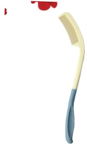 iplusmile Peigne à Manche Long Incurvé Plastique Ergonomique pour Personnes Âgées et Handicapées et Résistant Adapté à Tous Types de Cheveux Homme et Femme