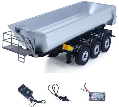 1:14 Metall-Semi-Dumper-Anhänger SC770S elektrische Hubfunktion Stützbeine | Passender Anhänger für RC-Traktoren mit metallischer Konstruktion, Beleuchtung abstellbaren Stützbeinen