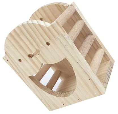 Angoily Kartoffelförmige Futterstation für Meerschweinchen und Kaninchen Stabiles Holz Platzsparend Langlebig Hygienisch Abfall für Nagerkäfig und Spielzeugzubehör