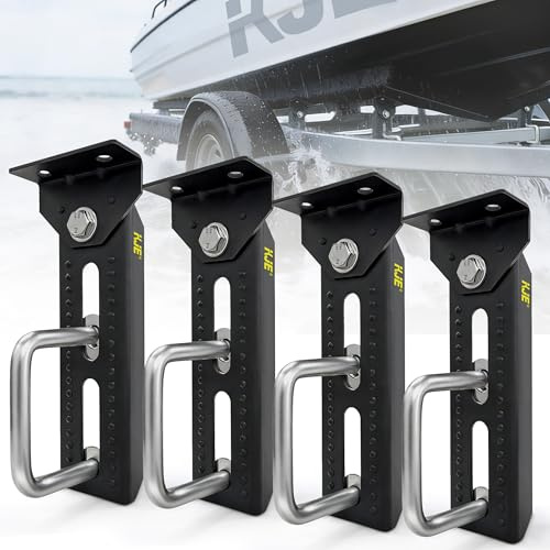 KJE 8 Boat Trailer Bunk Brackets, Heavy Duty Galvanized Swivel Top Bunk Bracket Kit for 1.5 x 3, 2 x 3, 3 x 3 Boat Trailer Crossmember, Upgraded Corrosion-Resistant, 4Pack