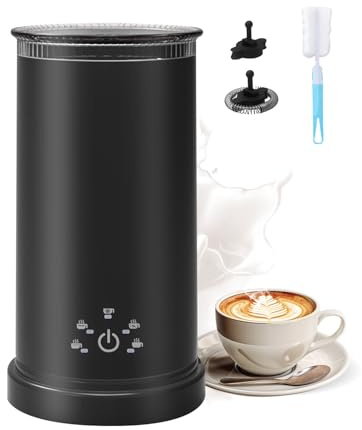 Electric Milk Frother 5 in 1, 500W Milk Steamer for Hot & Cold Froth, 450ml Milk Heater, Hot Chocolate Function, Automatic Shut Off, Non-Stick Easy Clean, Quiet Frothing for Latte Cappuccino Coffee