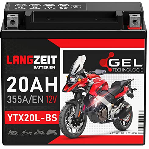 LANGZEIT YTX20L-BS batteria moto 12V 20Ah 51821 GTX20L-BS CTX20L-BS senza manutenzione