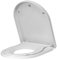 WOLTU Copriwater con Sedile per Bambini Rimovibile, Copri WC per Famiglia con Chiusura Ammortizzata, Funzione di Sgancio Rapido, Forma di D, in PP, Bianco, 454x361x44mm