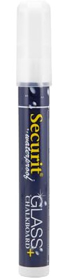 SECURIT - Pennarello a Gesso Liquido - Punta Media 2-6 mm - Colore Bianco | Resistente all'acqua - Inodore e atossico - Ideale per lavagne e vetro