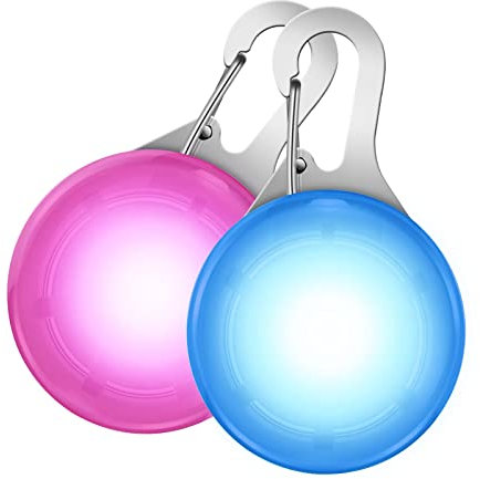SerDa-Run LED Dog Collar Lights - 2 Pack, 3 Light Modes for Night Walking & Camping