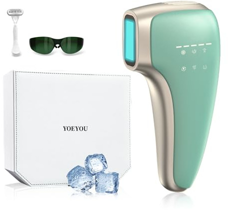 Painless IPL Laser Hair Removal for Women & Men, 39°F Sapphire Ice Cooling Technology, At-Home Laser Hair Removal Device for Face, Armpits, Legs, Bikini & Whole Body, Long-Lasting Results