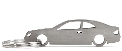 CarShape Porte-clés en acier inoxydable - Compatible avec Mercedes CLK W208 Car Shape, argenté