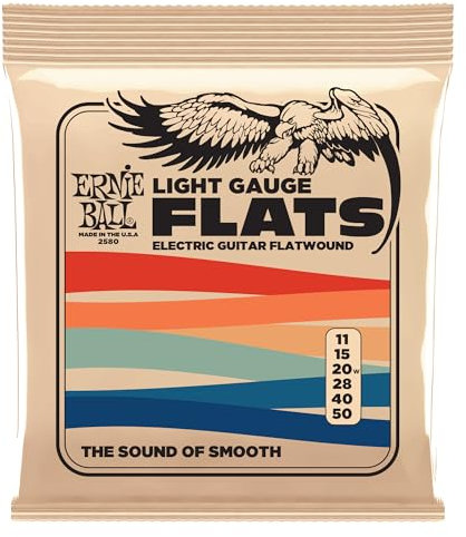 Ernie Ball Flats, Flatwound-Saiten für E-Gitarren - Light, 11-50