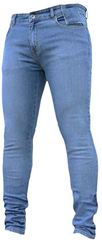 Jeans Taille Basse Coupe Droite Homme Jean Ultra Extensible Cintrée Hommes Jeans Stretch Slim Pantalon De Travail Couleur Pure Basique Décontracté Pantalons en Denim (Bleu Clair,S,S)