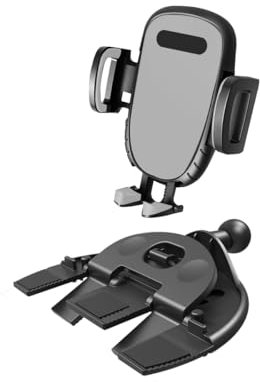 JNNJ Supporto per Telefono Con Slot per CD Auto, Universale per Auto One Touch (Grigio)