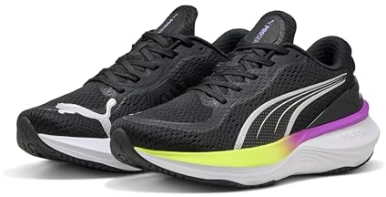Puma SCEND PRO 2 - Scarpe per Jogging su Strada Unisex, Puma Black-Yellow Alert-Pure Magenta,