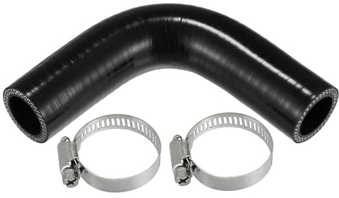 X AUTOHAUX 25mm 0.98 ID 100mm 3.94 90° Car Silicone Hose with Clamp Black | Universal Silicone Hose Reducer, Intercooler Intake Piping, Thickness, for Car