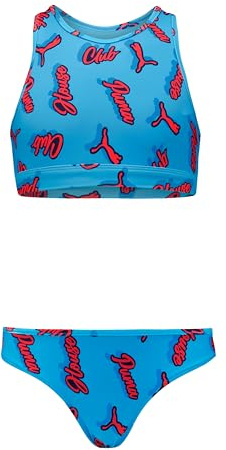 Puma SWIM GIRLS PRINTED BIKINI SET 1P, Blå/orange, 116 cm