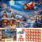 Advent Puzzle Calendar 2025,Christmas Jigsaw Puzzles for Adults- Father Christmas Puzzle,24 Days -1008 Pieces Jigsaw Puzzles for Adults and Teenagers Countdown to Xmas Puzzles Gift,Home Decoration