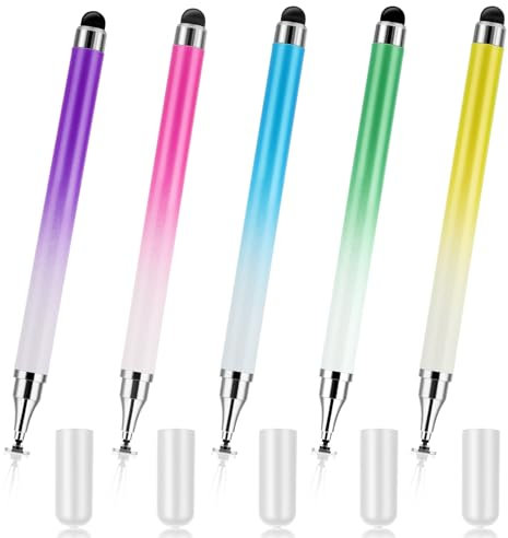 AHQiZFX 5 Stück Tablet Stift,Touchscreen Stift,Touchscreen-Eingabestift,Hohe Empfindlichkeit 2 in 1 Touch Stift für Handy,Gummi Stylus Touch Pen,Stift für Tablet,Handy Stift,für Tablets Smartphone
