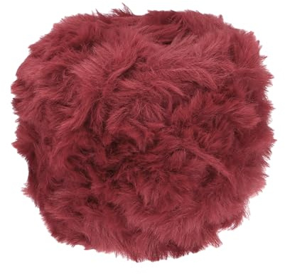 PATIKIL Hilo de Pelo Sintético, 64m/70yds Ovillo de Lana 100g Peludo de Ganchillo, Esponjoso Suave de Poliéster Chunky Fluffy para Alfombra Suéter Bufanda, Rojo Vino